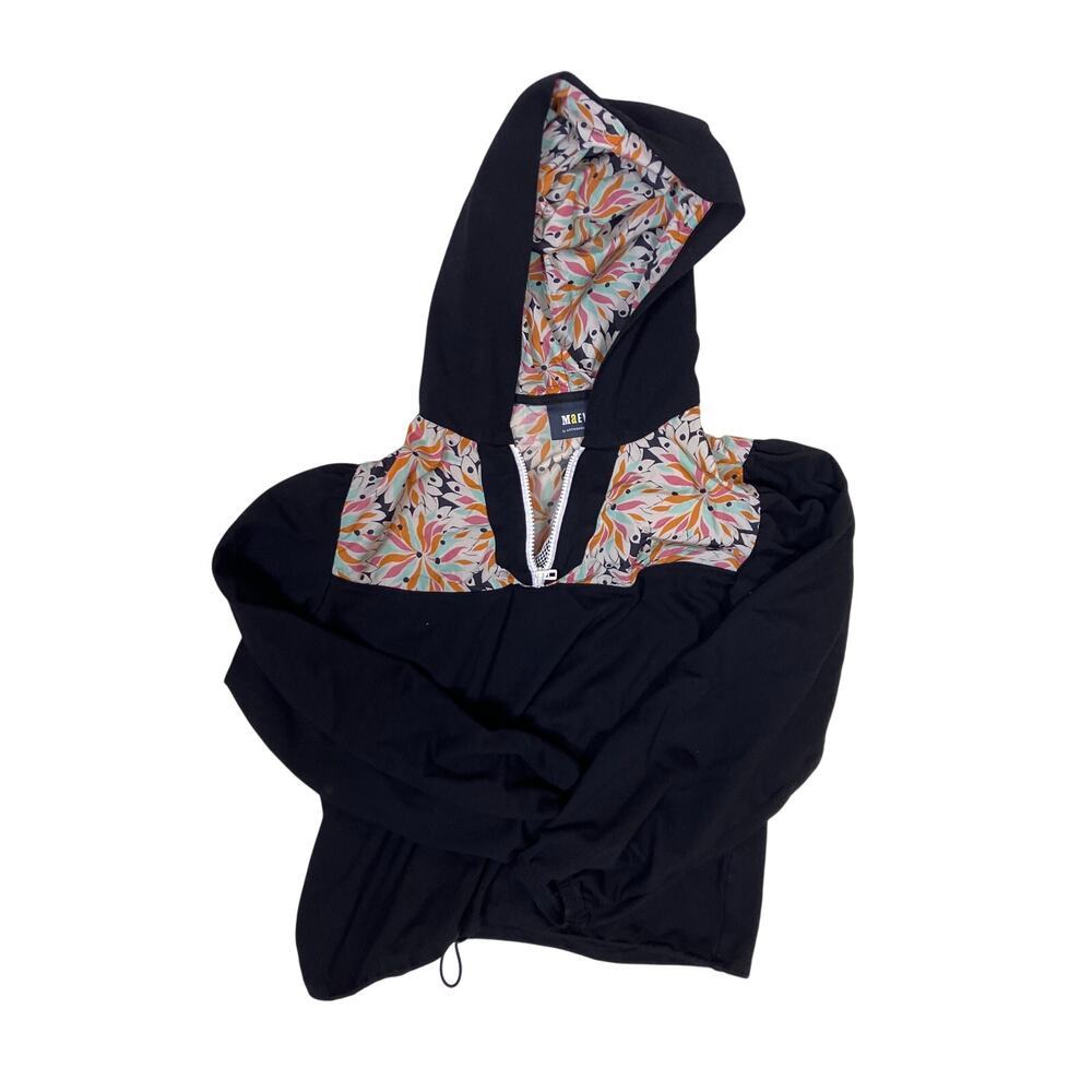 Maeve Anthropologie Women’s XS Floral Quarter Zip Soft Drawstring‎ Sweatshirt